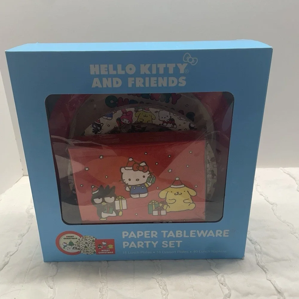 Sanrio Hello Kitty Paper Tableware Party Set Merry Christmas Holiday 144 Piece